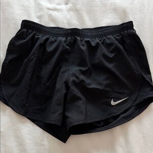 Nike Women's Black and Silver Athletic Shorts